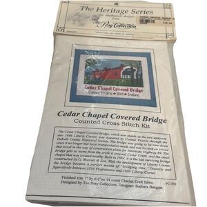NEW Posy Collection Heritage Series Cedar Chapel Covered Bridge Cross Sitch Kit